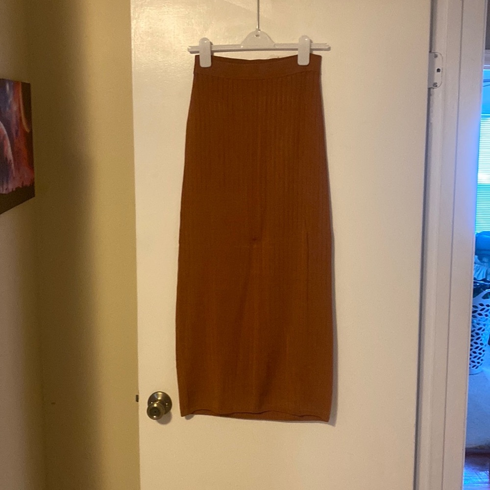 Free People Beach to Night Midi Skirt in Rust